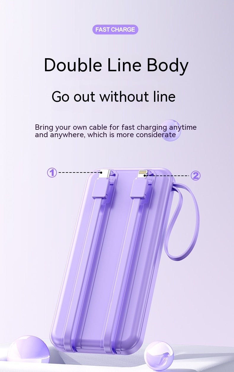 Charge rapide avec câble 20000mAh Grande capacité Portable Portable Power Pack