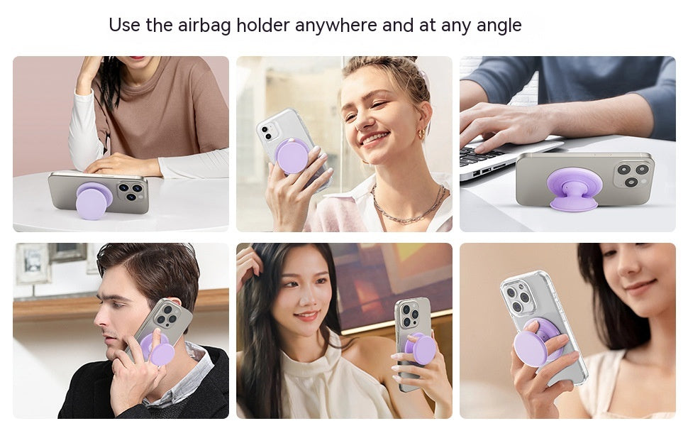 Silicone Airbag Magnetic Phone Holder Bureau Pliage télescopique