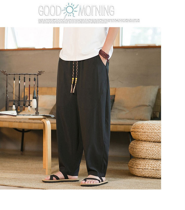 Style chinois homme Yamamoto Yaosi Ice Drape Profile Harem Pantalons Hommes