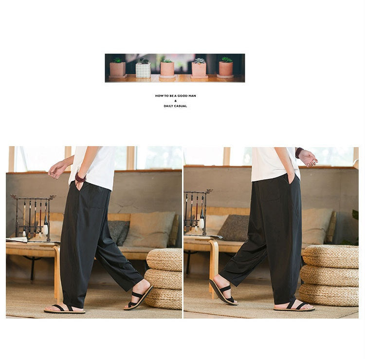 Style chinois homme Yamamoto Yaosi Ice Drape Profile Harem Pantalons Hommes