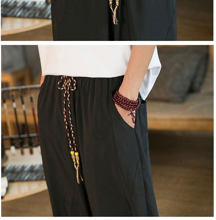 Style chinois homme Yamamoto Yaosi Ice Drape Profile Harem Pantalons Hommes