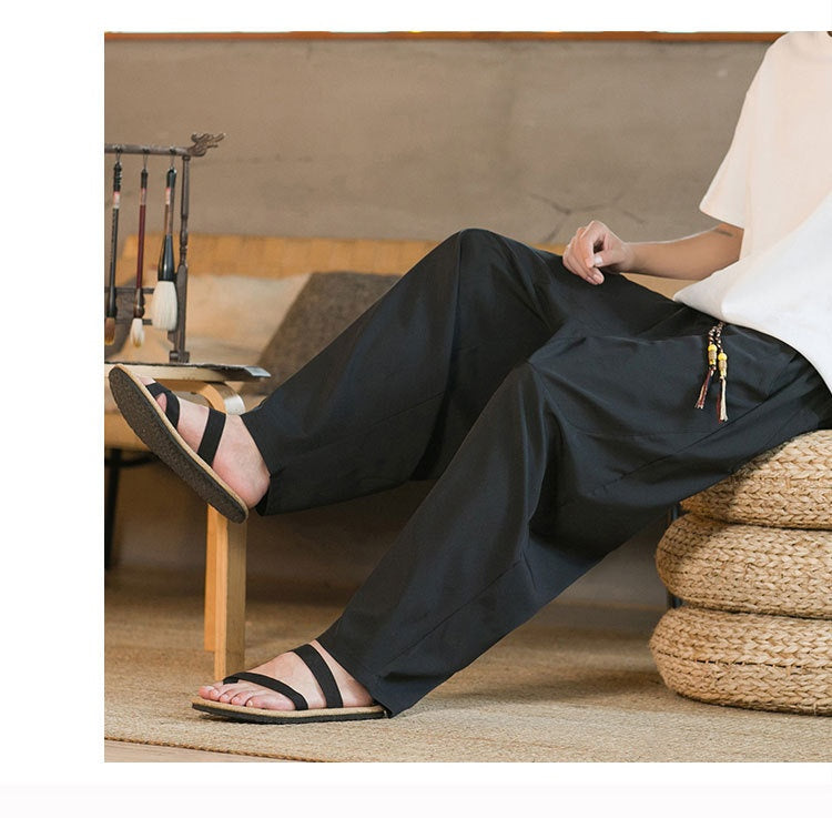 Style chinois homme Yamamoto Yaosi Ice Drape Profile Harem Pantalons Hommes