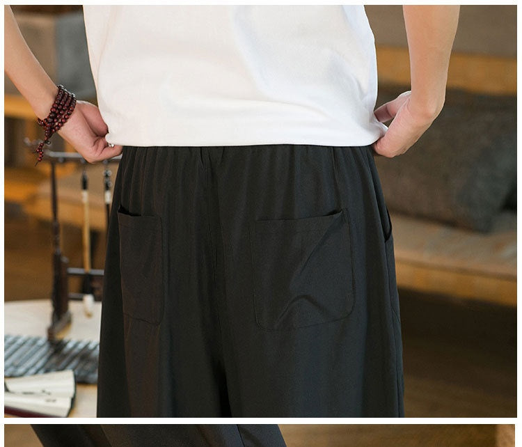 Style chinois homme Yamamoto Yaosi Ice Drape Profile Harem Pantalons Hommes