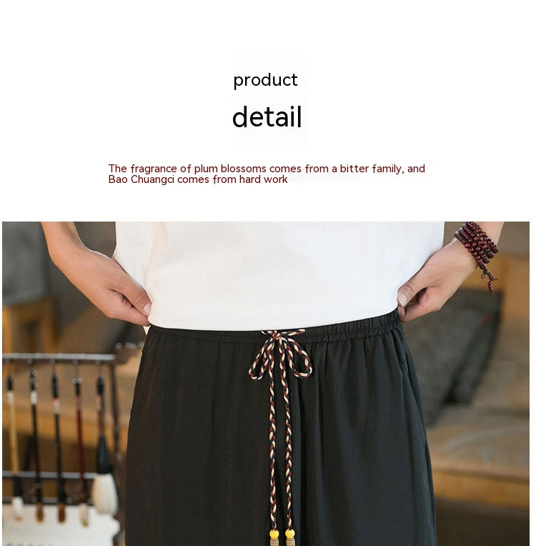 Style chinois homme Yamamoto Yaosi Ice Drape Profile Harem Pantalons Hommes
