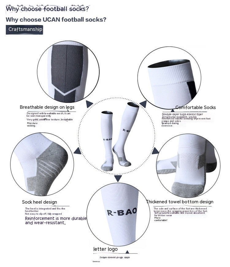 Serviette Bas Long Soccer Chaussettes Ankle Support Protection Calf