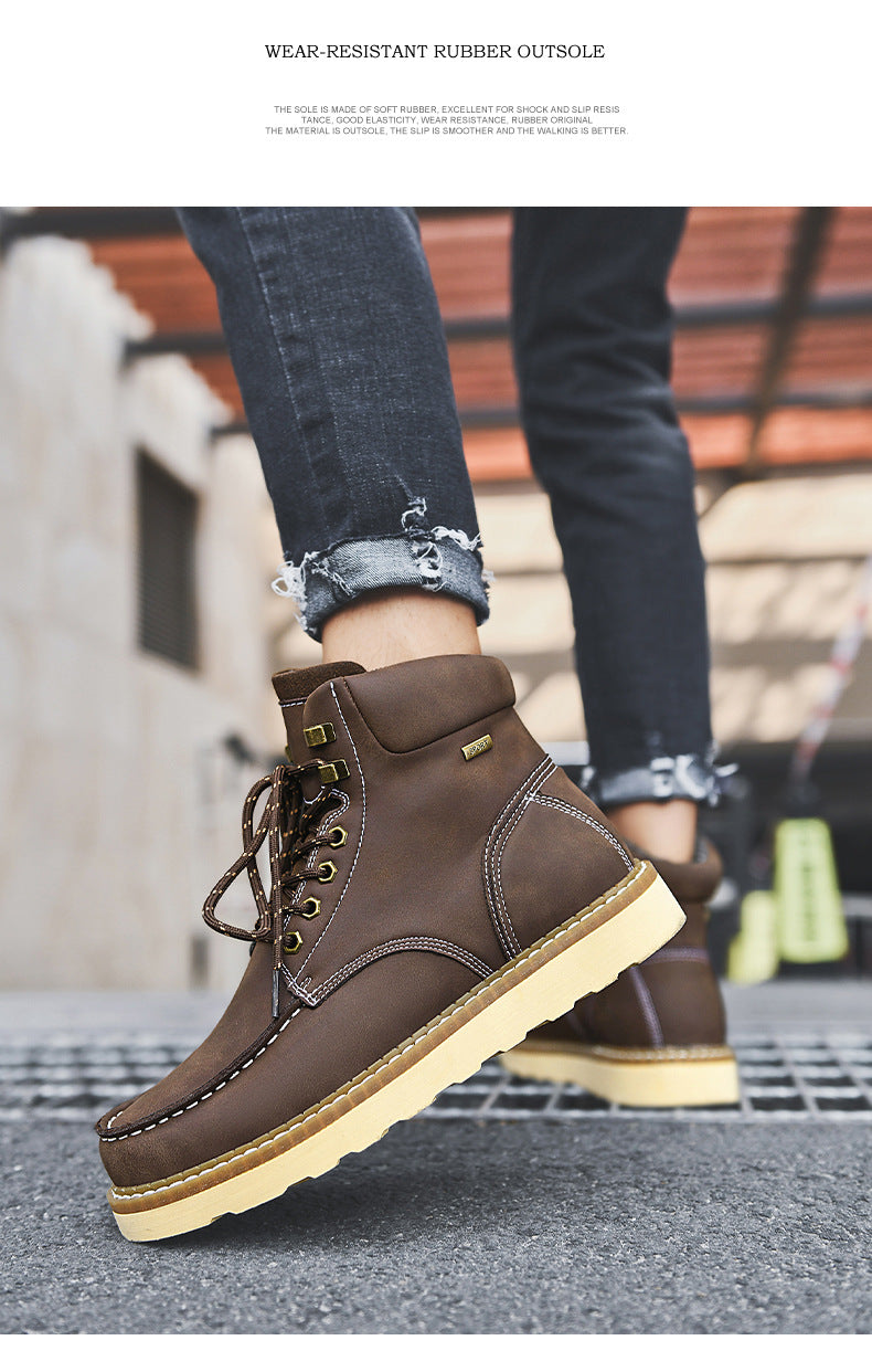 Bottes de travail en cuir véritable haut de gamme pour hommes