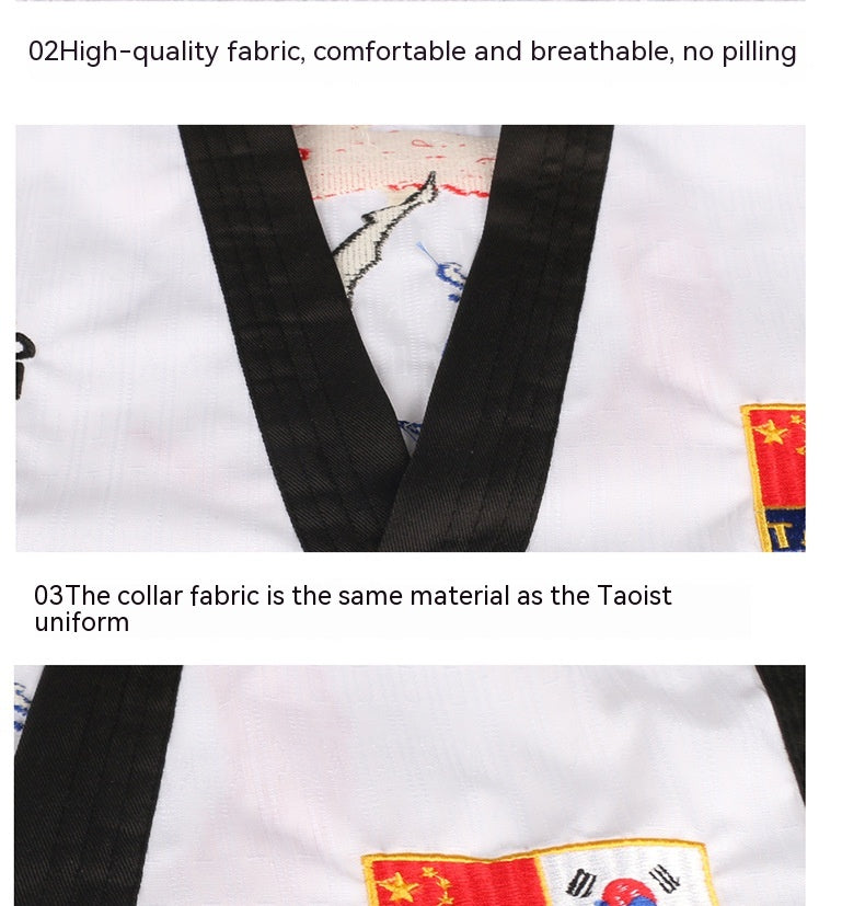 TKD pour enfants Uniforme Formation à manches longues Costume de style de performance Vêtements