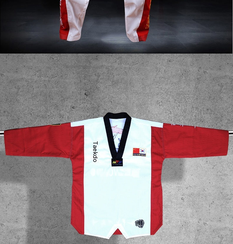 TKD pour enfants Uniforme Formation à manches longues Costume de style de performance Vêtements