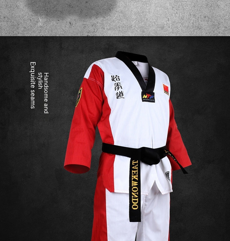 TKD pour enfants Uniforme Formation à manches longues Costume de style de performance Vêtements