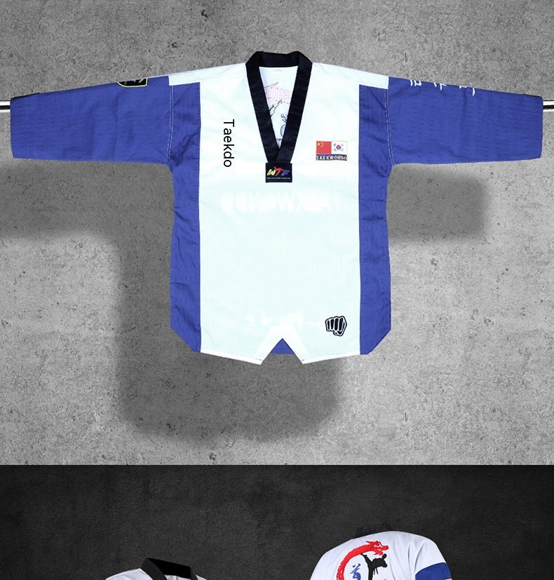 TKD pour enfants Uniforme Formation à manches longues Costume de style de performance Vêtements