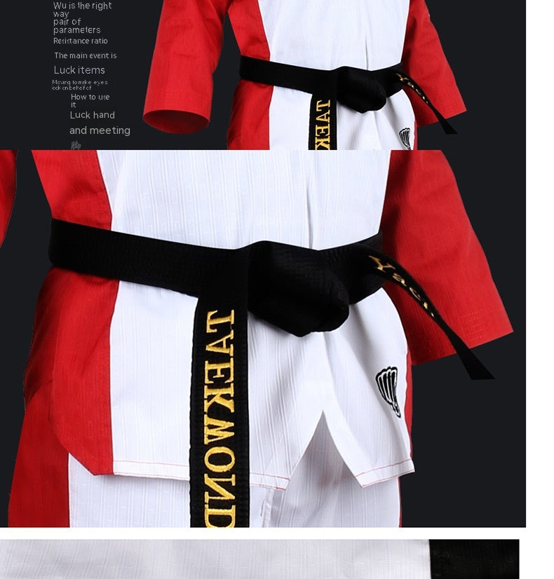 TKD pour enfants Uniforme Formation à manches longues Costume de style de performance Vêtements