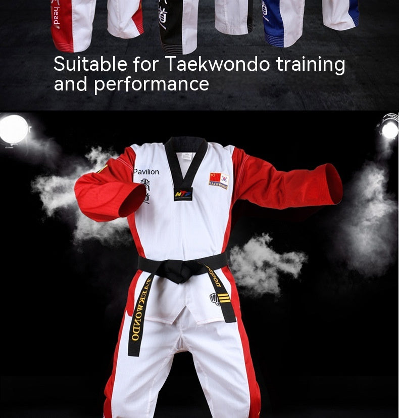TKD pour enfants Uniforme Formation à manches longues Costume de style de performance Vêtements