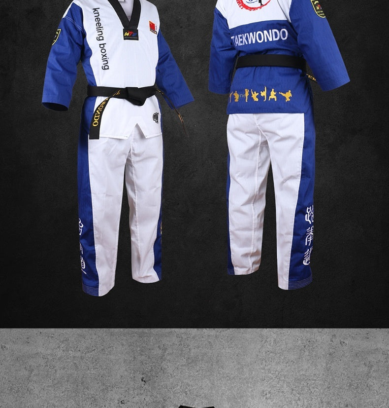TKD pour enfants Uniforme Formation à manches longues Costume de style de performance Vêtements