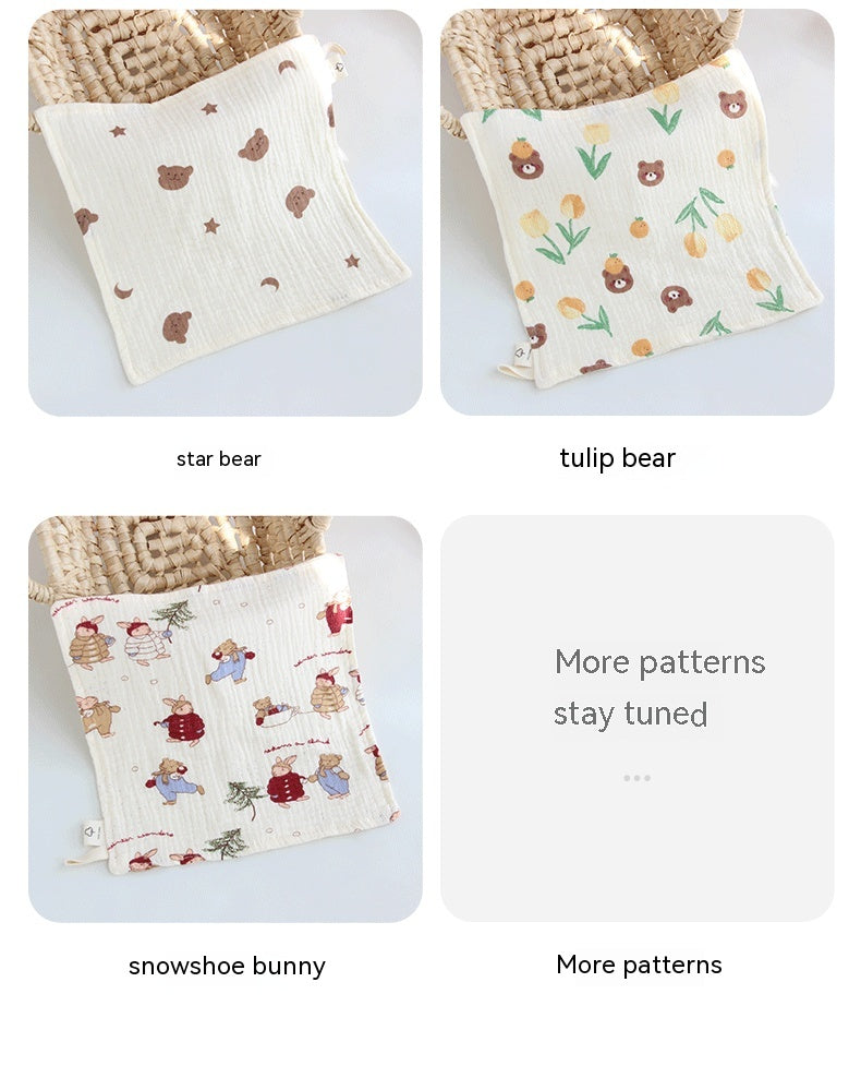 4 couches Gauze Baby Salive Serviette Floral Nouveau-né Baby Face Serviette mouchoir