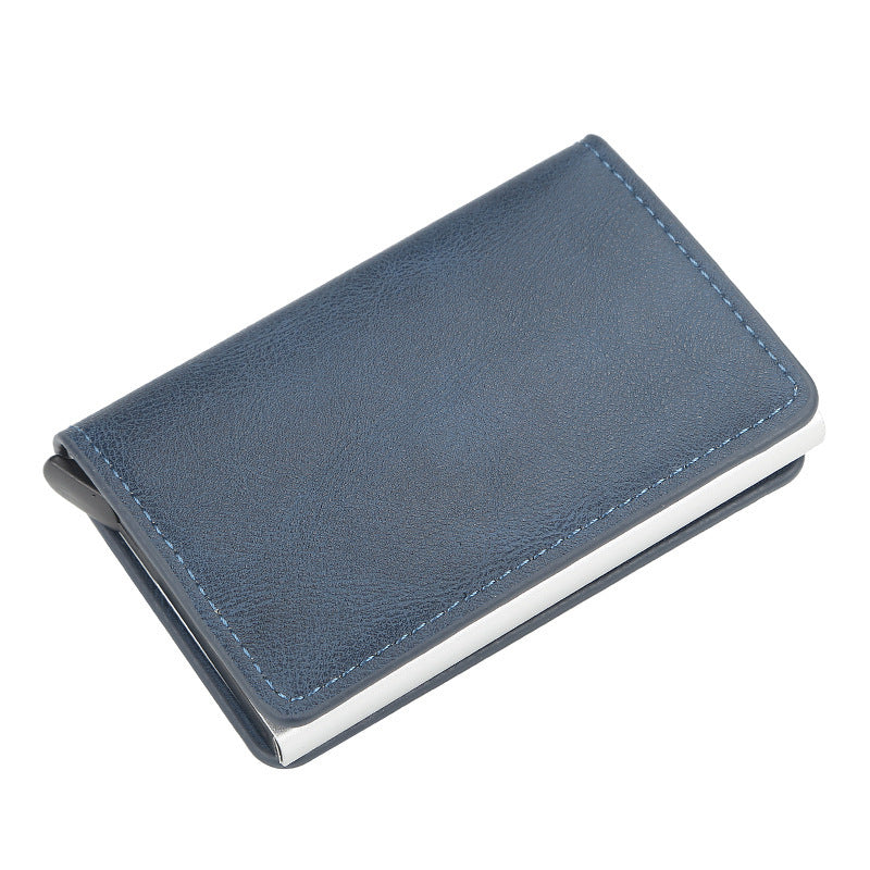 Support de carte d'emballage en alliage d'aluminium en cuir PU pour hommes