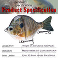 Deux sections avec des perles d'anneaux Lure Simulation Bait Lure Submergé Bait Multi-section Lure