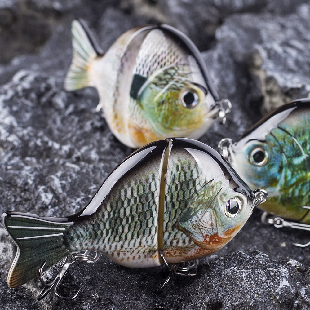 Deux sections avec des perles d'anneaux Lure Simulation Bait Lure Submergé Bait Multi-section Lure