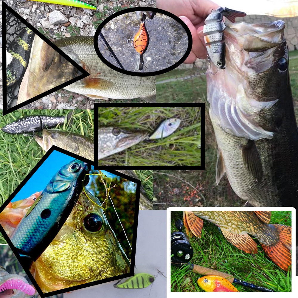 Deux sections avec des perles d'anneaux Lure Simulation Bait Lure Submergé Bait Multi-section Lure