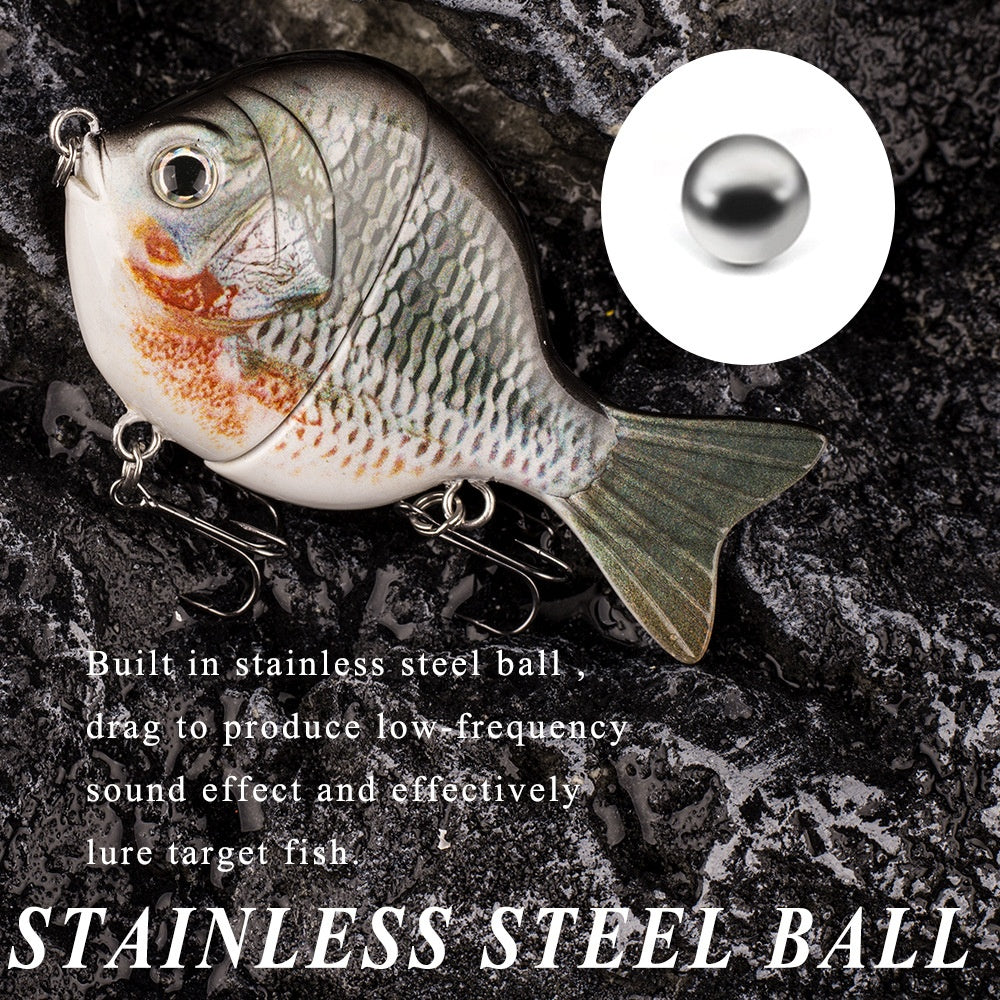 Deux sections avec des perles d'anneaux Lure Simulation Bait Lure Submergé Bait Multi-section Lure
