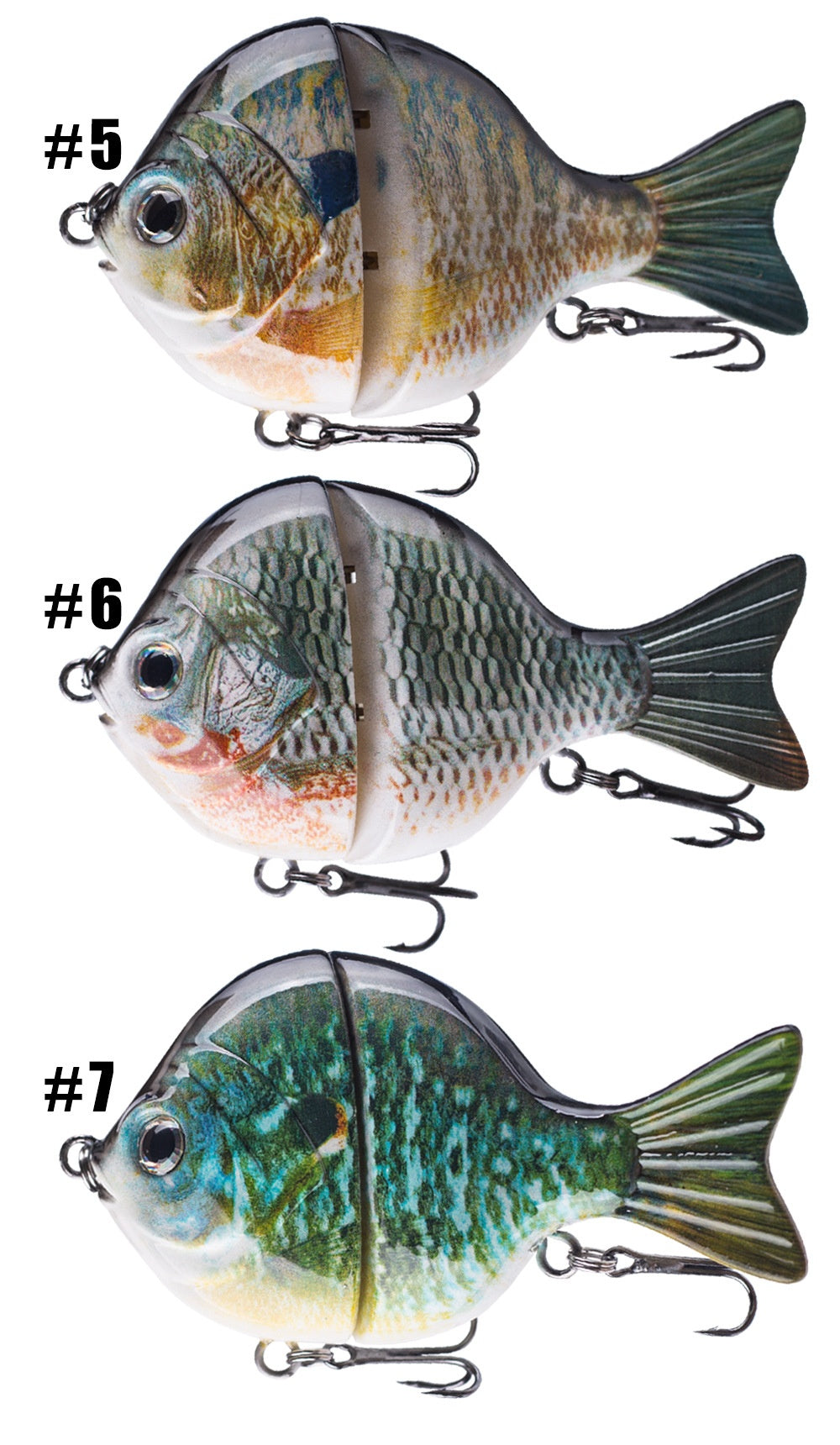 Deux sections avec des perles d'anneaux Lure Simulation Bait Lure Submergé Bait Multi-section Lure