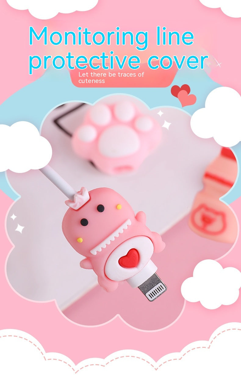 Cartoon Data Anti-pliage Implement Bite USB Cable Protection Sleeve