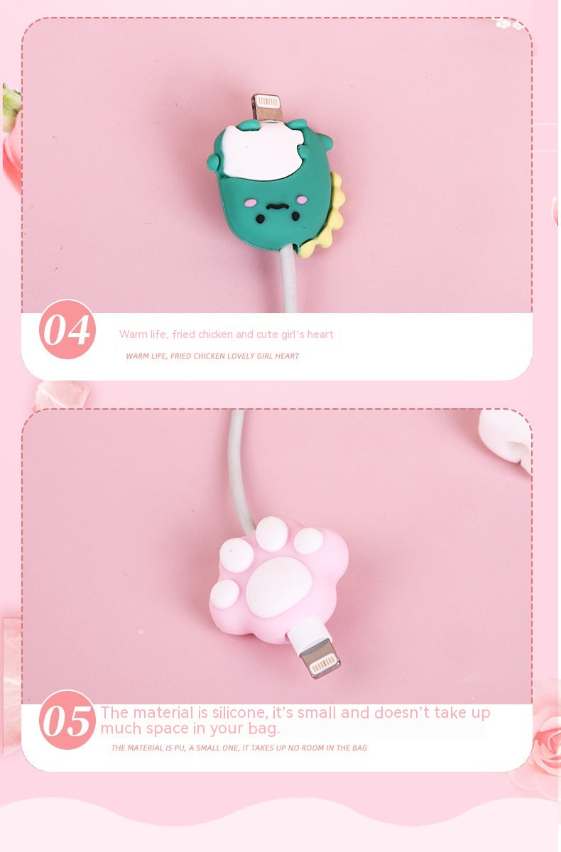 Cartoon Data Anti-pliage Implement Bite USB Cable Protection Sleeve