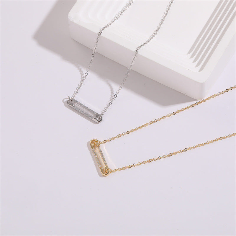 Pin Zircon pendentif clip personnalisé Design Polyvalent 14k Collier