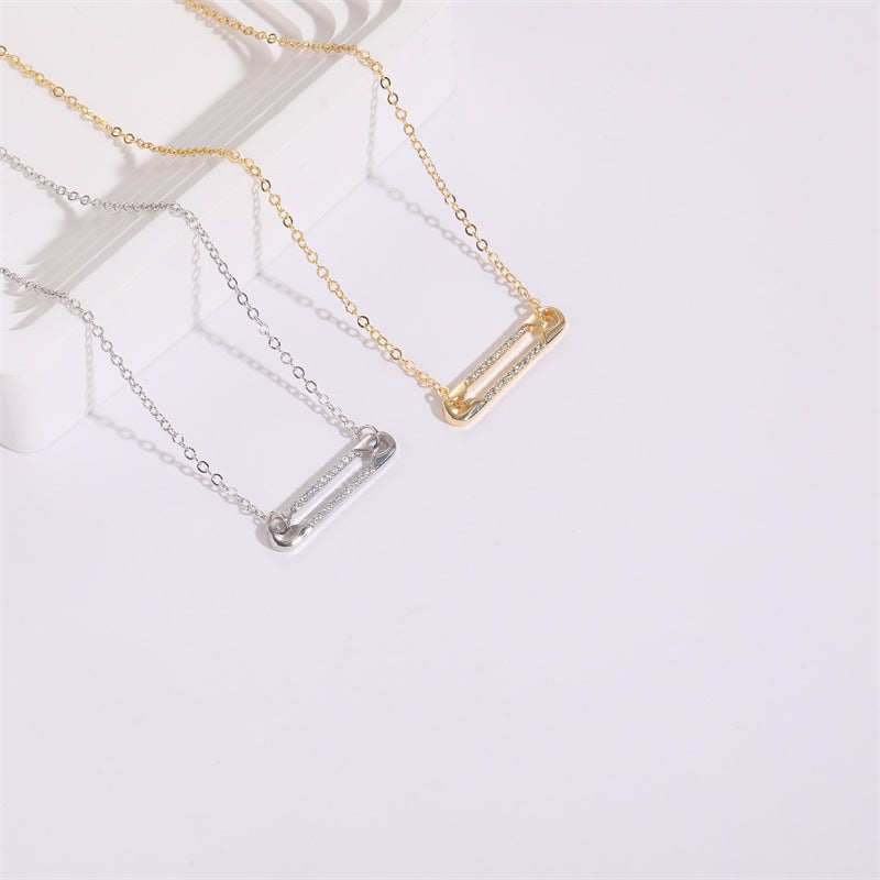 Pin Zircon pendentif clip personnalisé Design Polyvalent 14k Collier