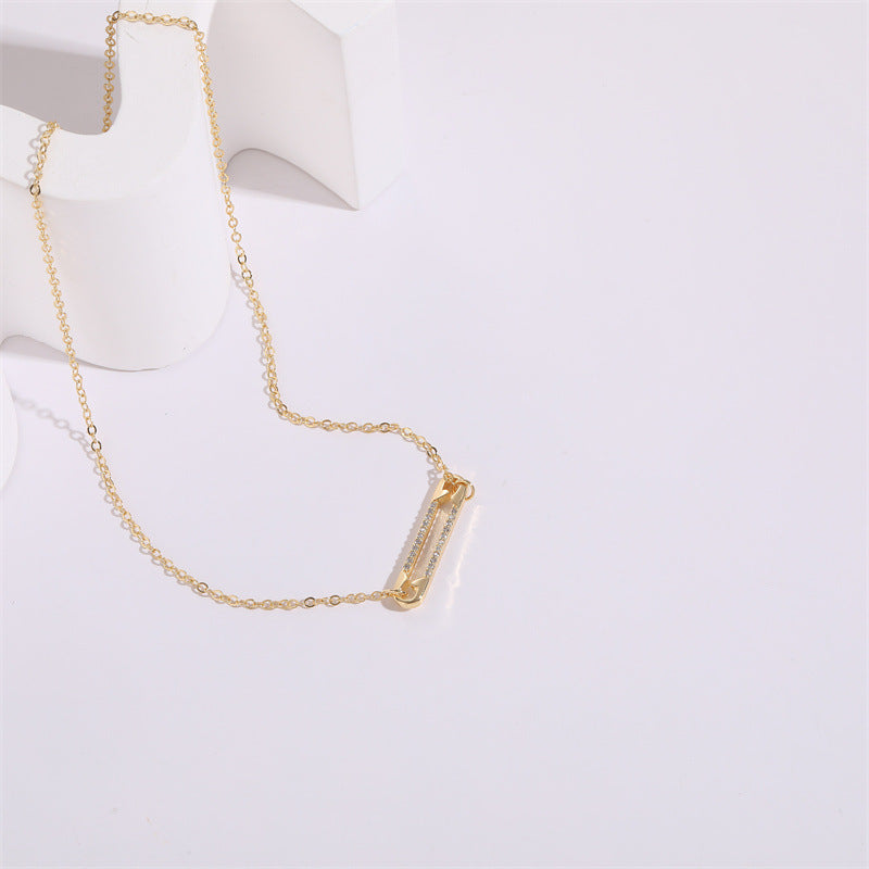 Pin Zircon pendentif clip personnalisé Design Polyvalent 14k Collier