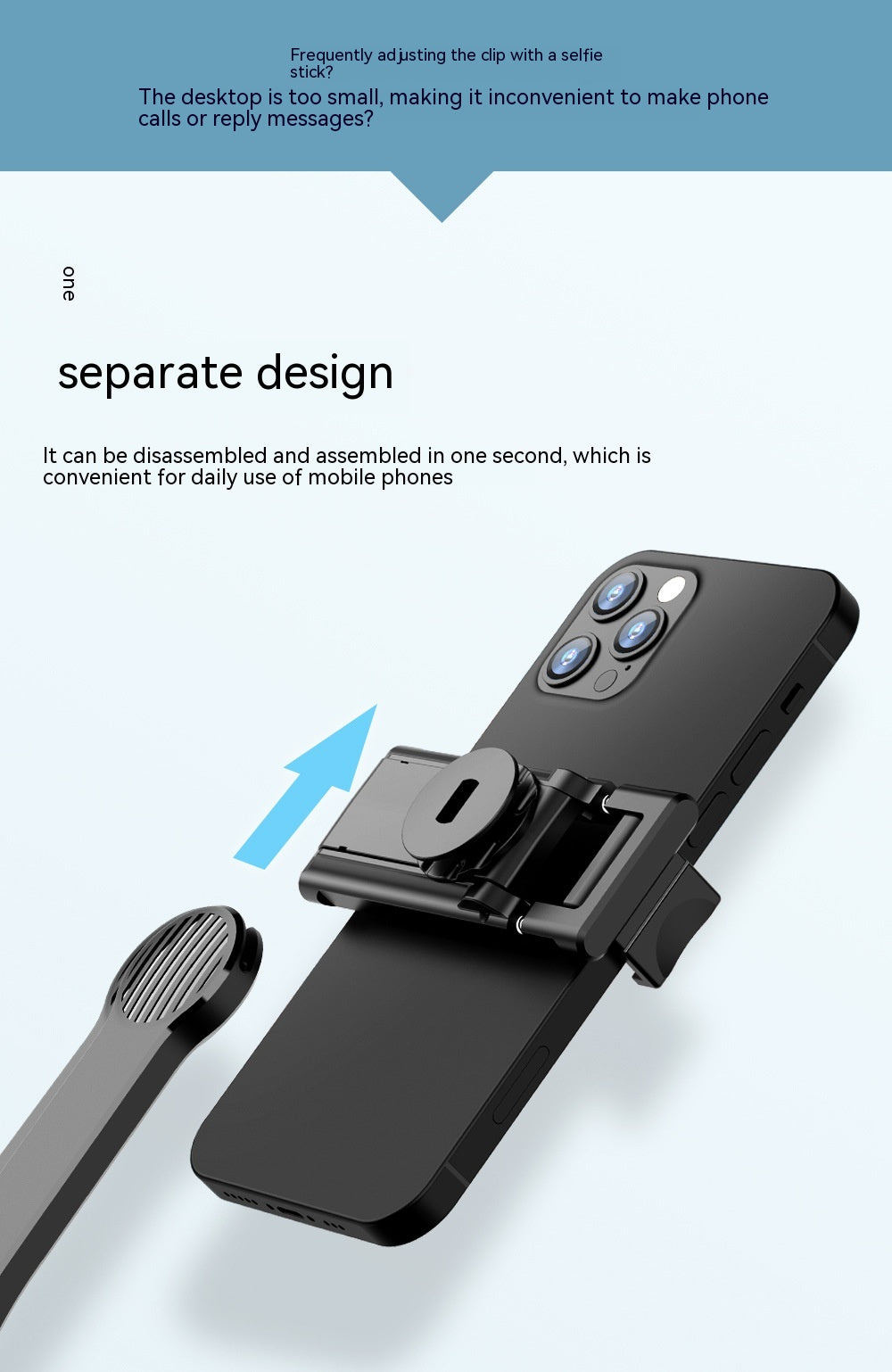 Support de bureau amovible Multifonctionnel Bluetooth Selfie Stick