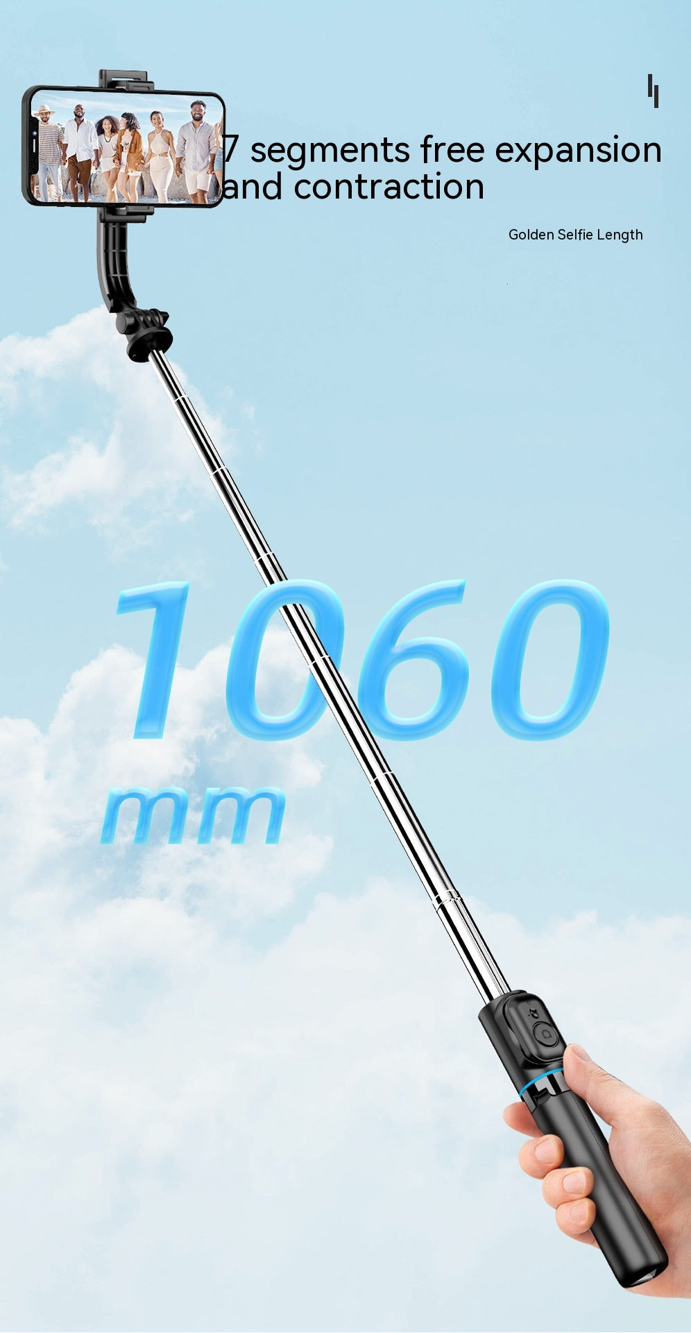 Support de bureau amovible Multifonctionnel Bluetooth Selfie Stick