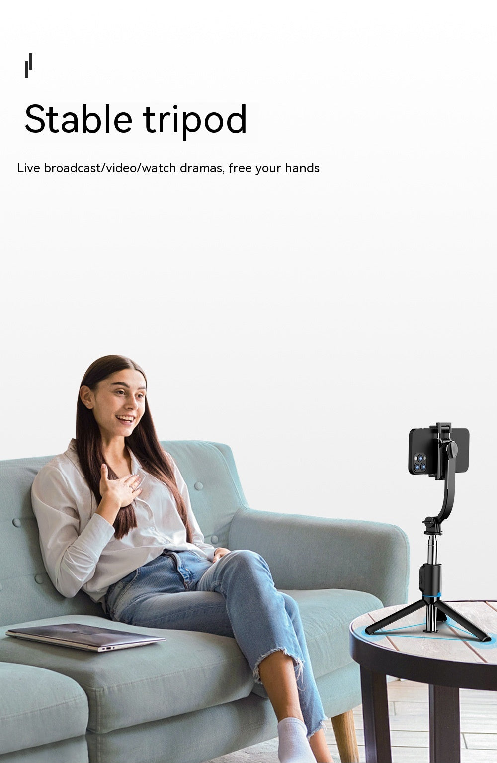 Support de bureau amovible Multifonctionnel Bluetooth Selfie Stick