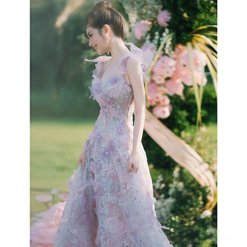 Robe de Toast Dentelle A- Style de ligne mariage mariage fiançailles robe de soirée