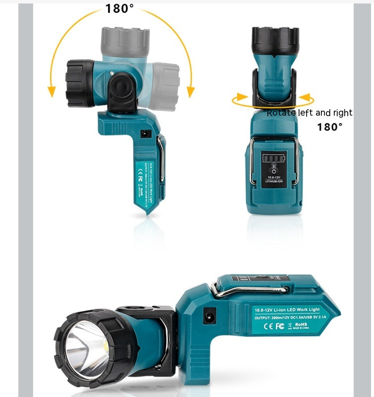 Lampe de poche rotative universelle LED rechargeable