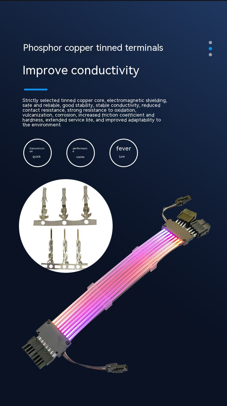 Argb LED Graphics Cable Extension Cable Dual 8P Double phares