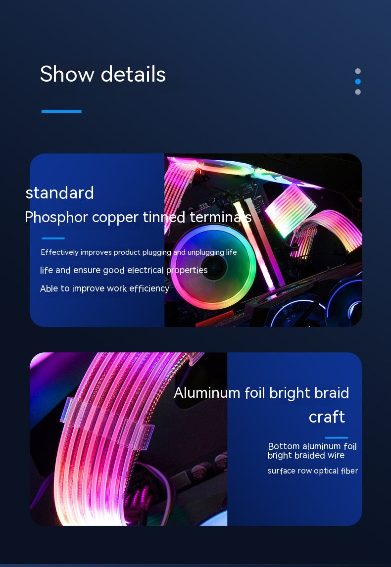 Argb LED Graphics Cable Extension Cable Dual 8P Double phares