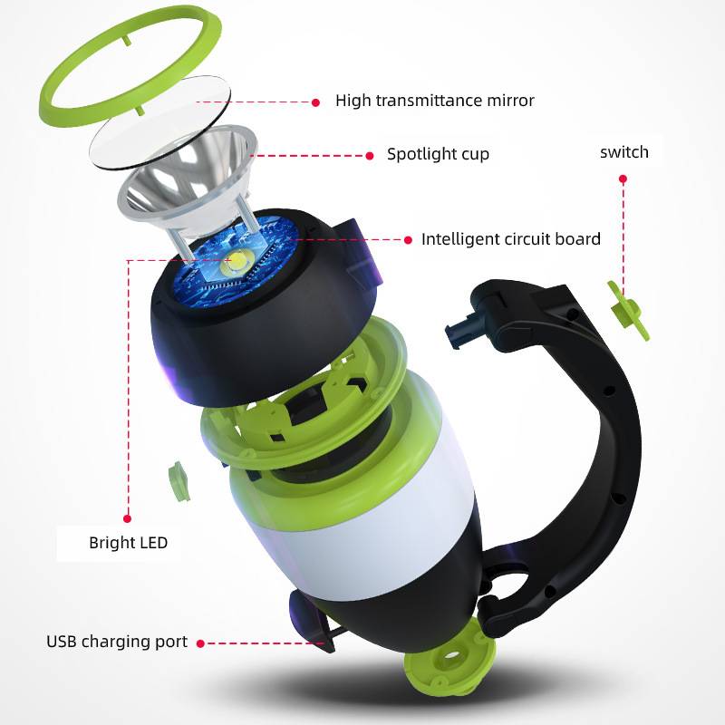 3 In1 Multifonctionnel lampe de table trois en une lampe de tente LED voiture lumière de nuit pliable Emerg