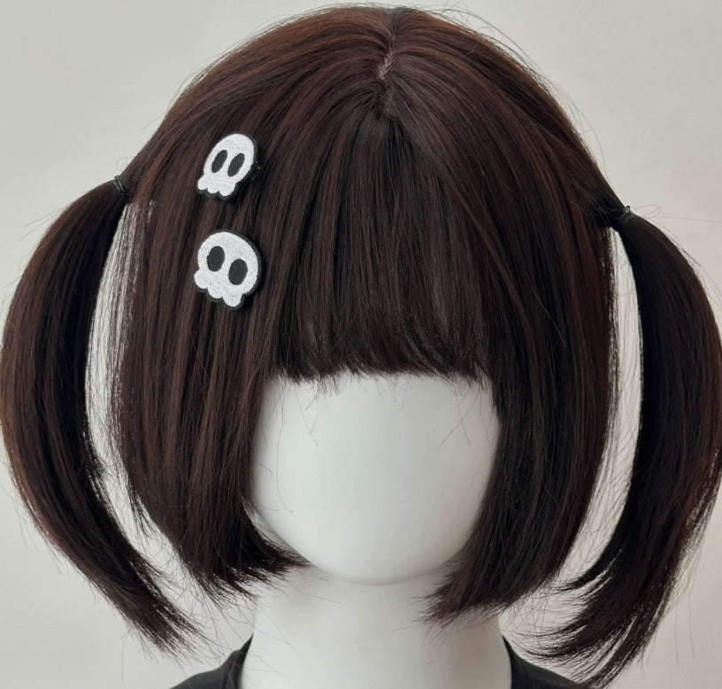 Subculture Crâne Bang Clip doux mignon épingle à cheveux foncé