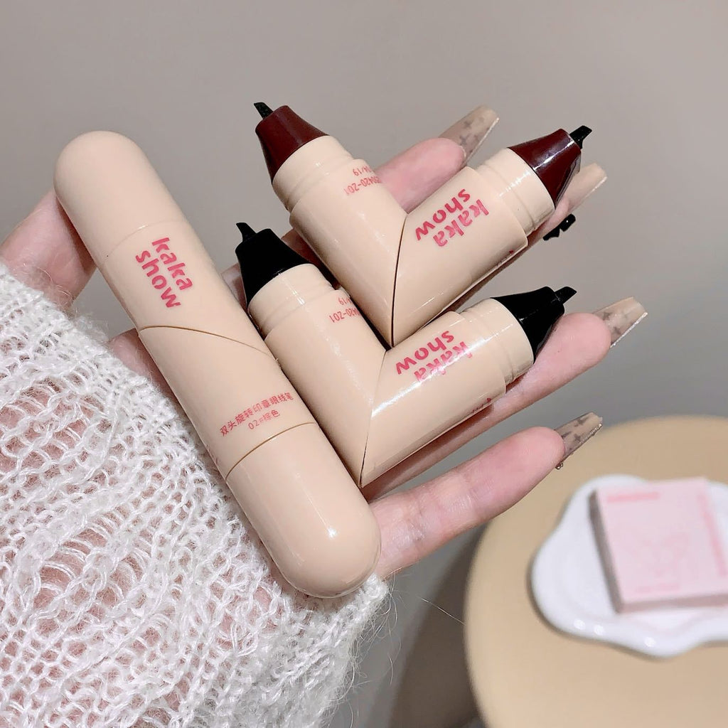 Eyeliner à double extrémité résistant aux boues et résistant à la sueur
