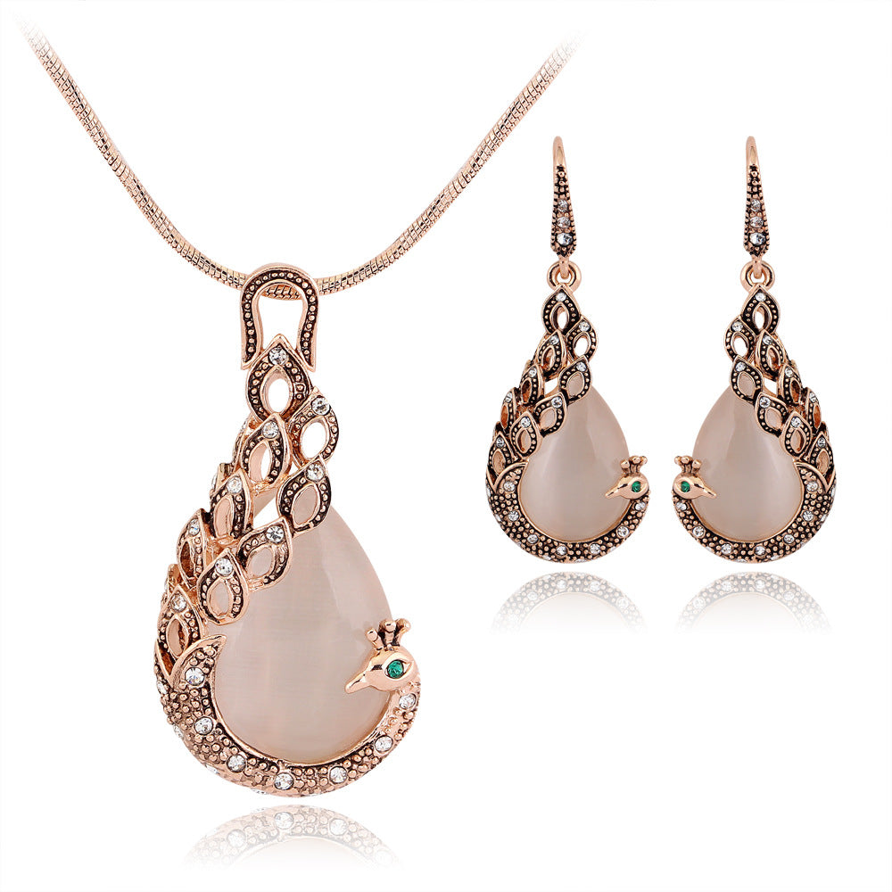 Ensemble de bijoux de paon