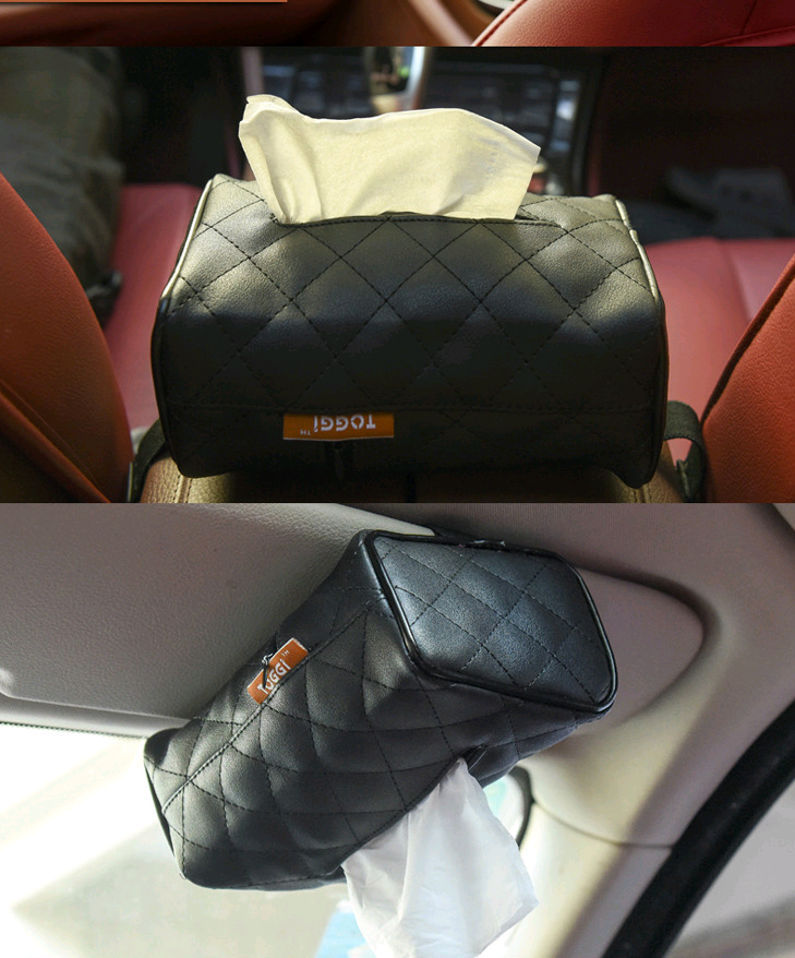 Sun visor chaise à dos de voiture intérieure tissu boîte créative voiture fournit des serviettes en papier