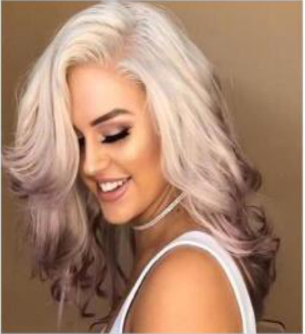 Lilac graduated, long straight hair