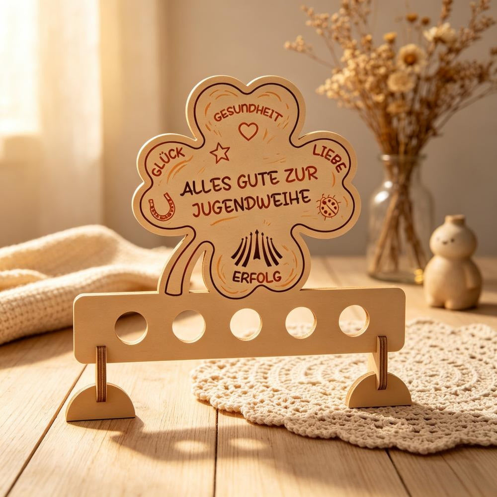 Décorations en bois de Cloverleaf - Un symbole naturel de bonne chance pour le décor maison et Gif de fête