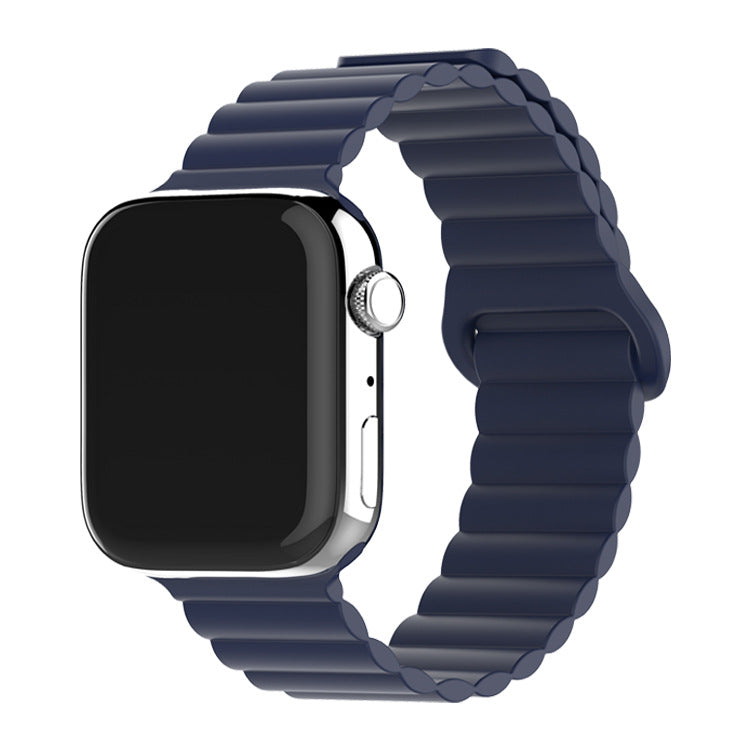 Bracelet de montre à boucle magnétique en silicone bicolore