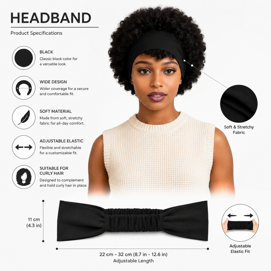 Naturel Noir Court Afro Kinky Perruque Curly avecAttachéTeambands Glueless Synthetic Wear Et