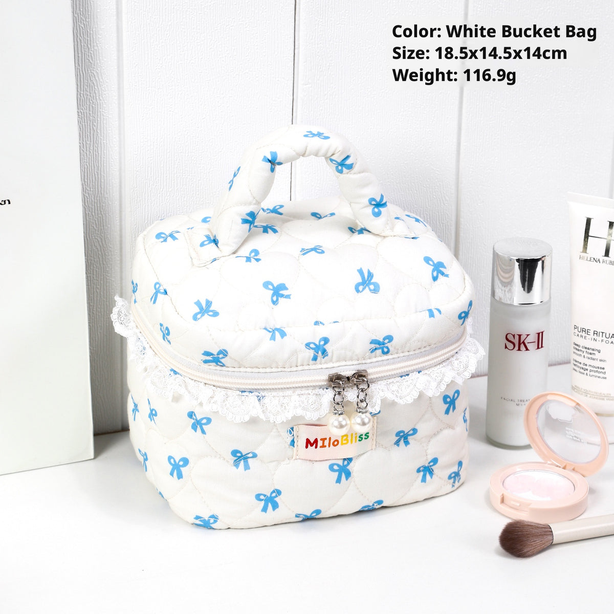Cosmetic bag-Dumpling model-black-polyester material-1 piece