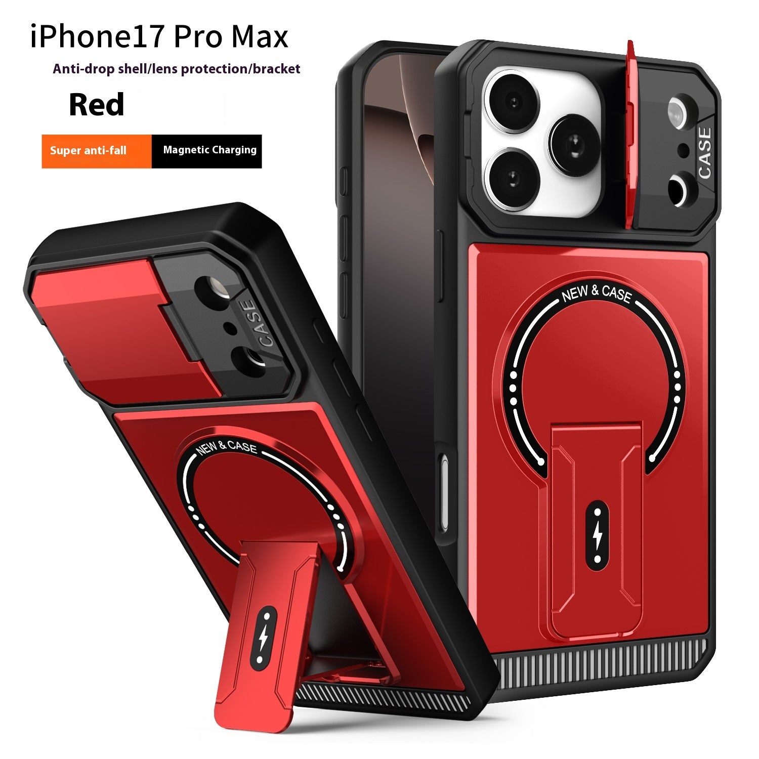 Armor Magnetic Bracket All-inclusive Lens Cover Phone Case