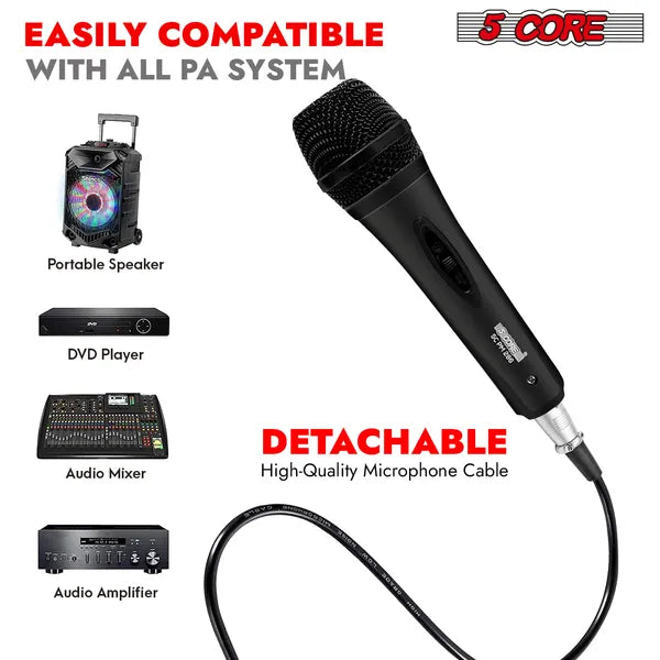 5 CORE Microphone Dynamic Vocal Handheld Mic Cardioïde Unidirectionnel Microfono W On Off Sw