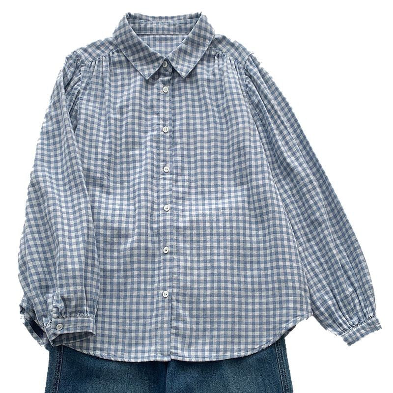Blouse pour femmes en Plaid Casual