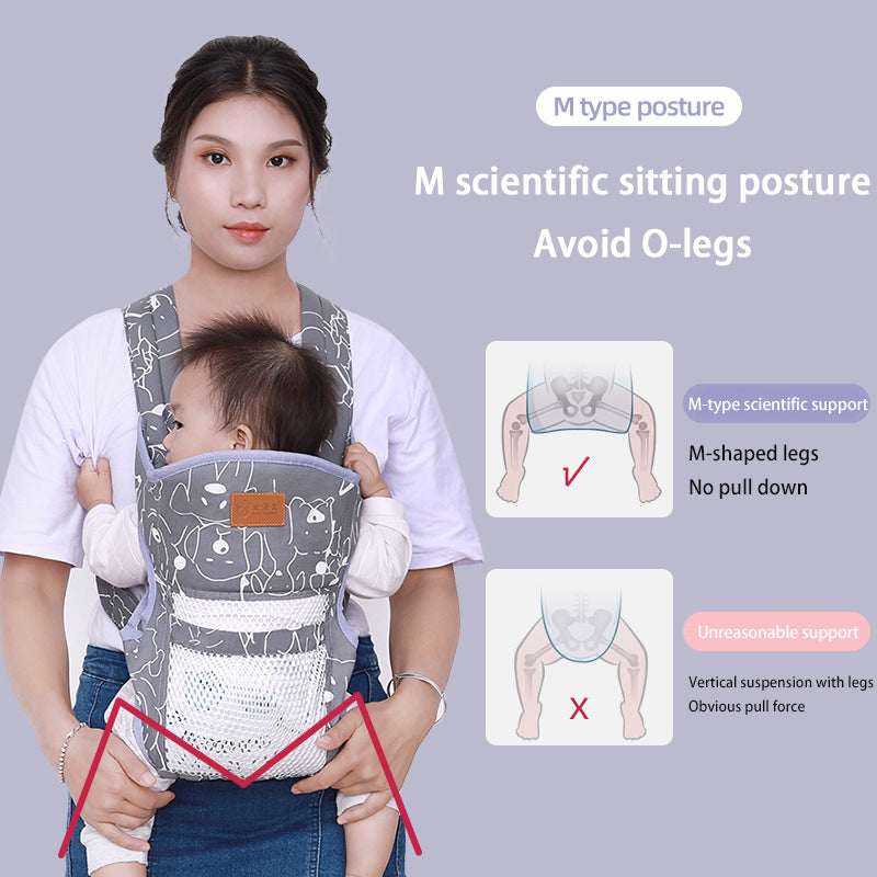 Porte-bébé multifonctions avec avant respirant et dos en été